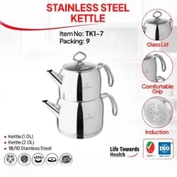 کتری و قوری استیل لایف اسمایل TK1-7