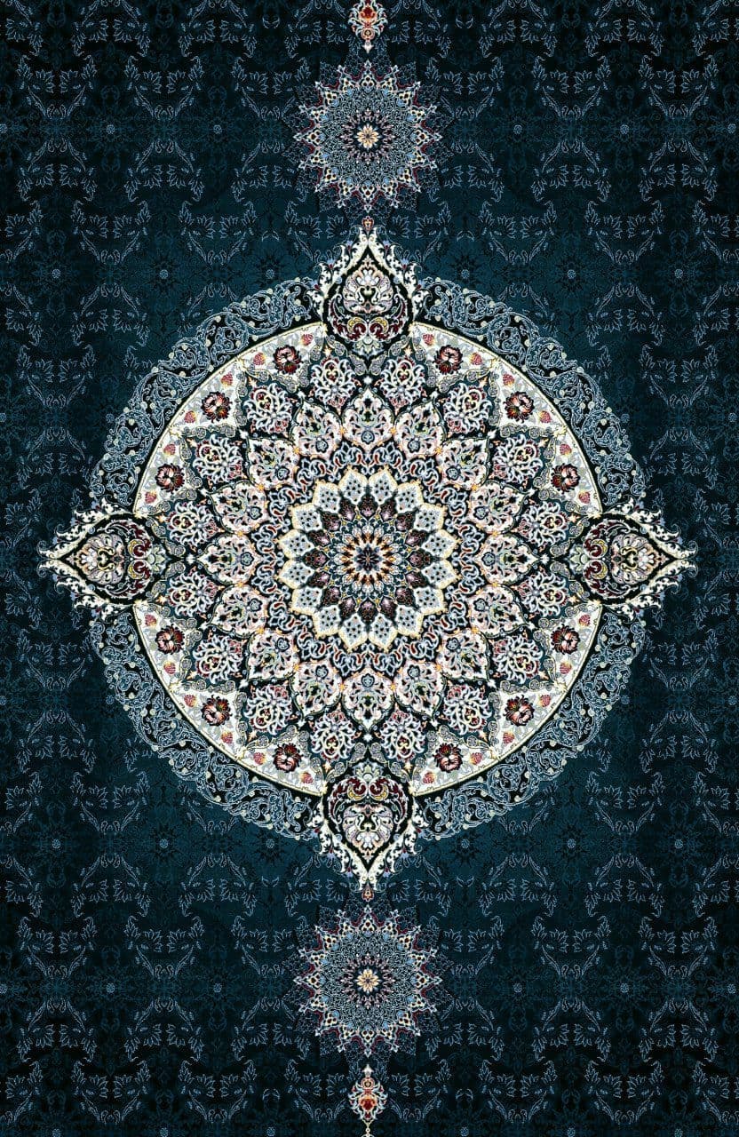 فرش نقشه کادو رنگ کاربنی