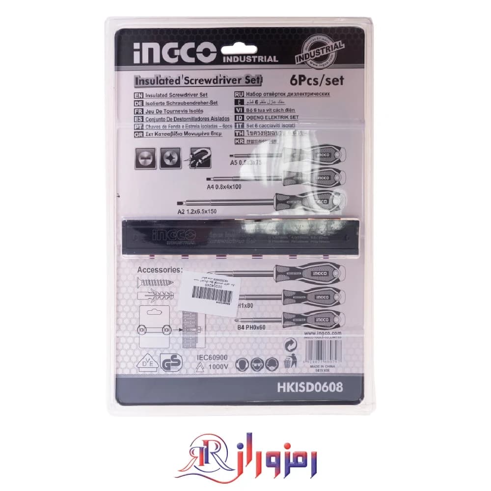 ست پیچ گوشتی 6 عددی اینکو مدل HKISD0608