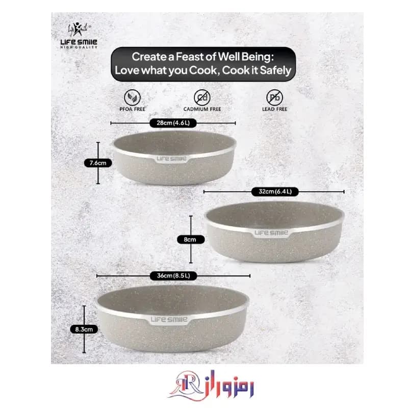 ست قاب کیک گرانیت لایف اسمایل SPFCK-6-3