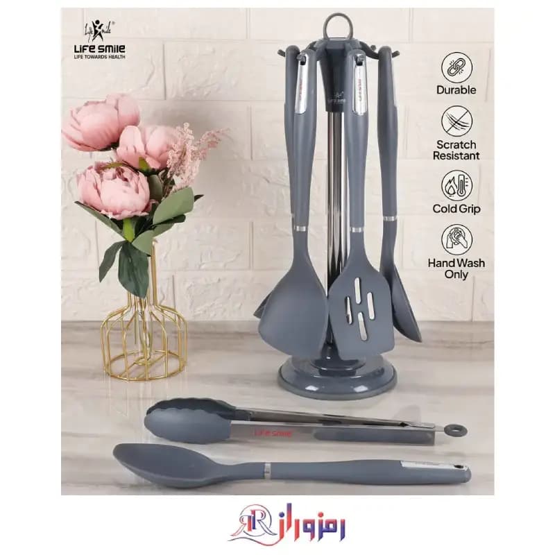 سرویس گفگیر و ملاقه لایف اسمایل TOOL-34 رنگ آبی
