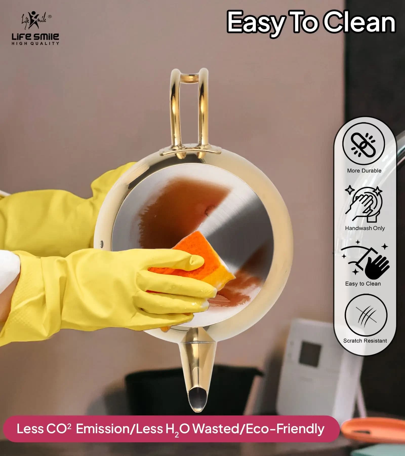 کتری و قوری استیل لایف اسمایل TK1-7G